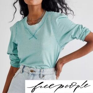 We The Free People Womens Clover Cotton 3/4 Sleeve Top Size Medium